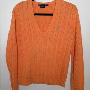 Ralph Lauren Orange V-Neck Sweater